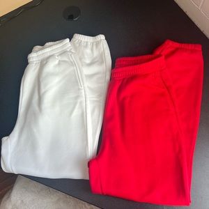 RED AND WHITE SWEATPANTS but both for $25 or 1 for $15